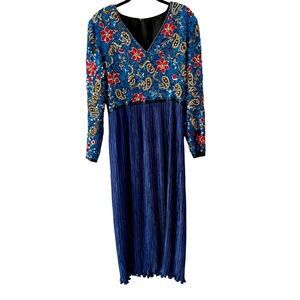 Rare Vintage Blue Sequin George F. Couture